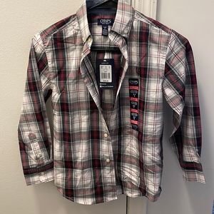 NWT Boys Chaps Plaid Button Down Shirt